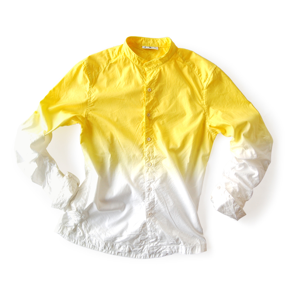 型式　　陣羽織シャツ 型第13<br>色　　　白に檸檬<br>素材　　綿<br>価格　　21,000円（税別）