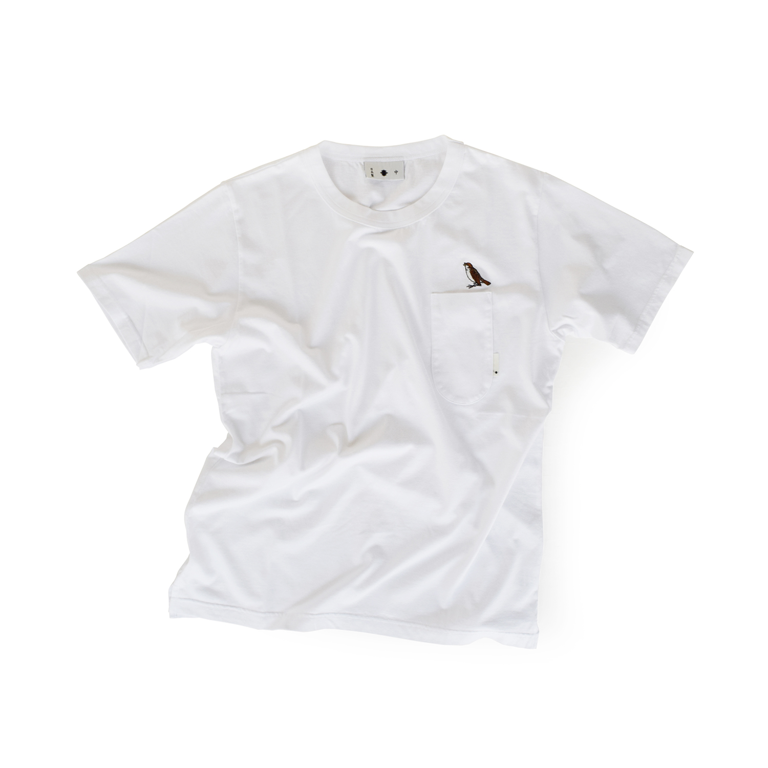型式　　Tシャツ 型第103「雀」<br>色　　　白<br>素材　　綿<br>価格　　9,000円（税別）